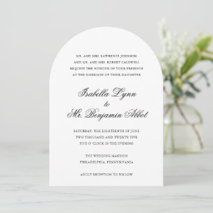 Traditional Black and White Formal Elegant Wedding Invitation