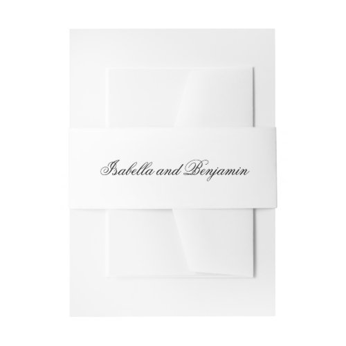 Traditional Black and White Formal Elegant Wedding Invitation Belly Band