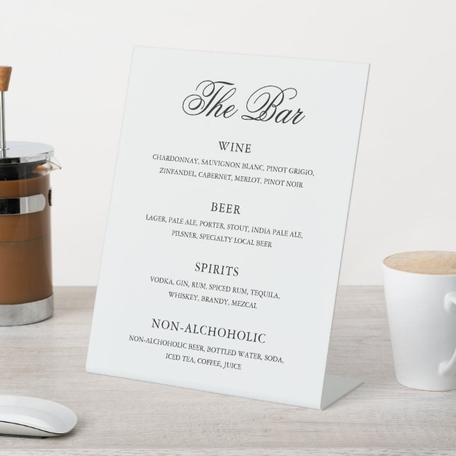 Traditional Black and White Formal Elegant Wedding Pedestal Sign (In SItu)