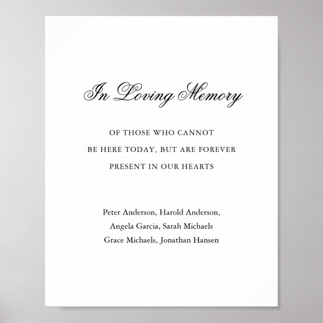 Traditional Black and White Formal Elegant Wedding Poster (Front)