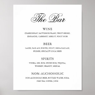 Traditional Black and White Formal Elegant Wedding Poster