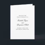 Traditional Black and White Formal Elegant Wedding Program<br><div class="desc">Classic black and white folded Wedding Program with accent words in an elegant calligraphy typography.  The front has your event details,  the inside has your wedding party and order of ceremony.  The back has a template for your message / quotes.  These Wedding Programs are perfect for a formal wedding.</div>