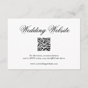 Traditional Black and White Formal QR Code Wedding Enclosure Card