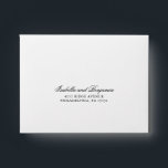 Traditional Black and White Formal RSVP Wedding Envelope<br><div class="desc">Simple Wedding RSVP Envelope featuring your names in an elegant calligraphy along with your return address. All text is in black over a white background and may be changed to any color you wish by clicking the "customize" button. This classic style Wedding RSVP Envelope with traditional calligraphy is perfect for...</div>