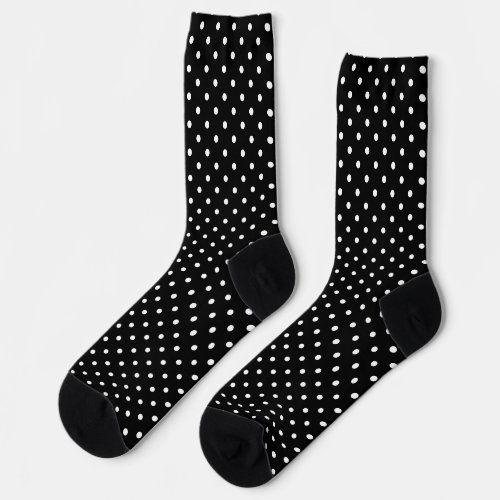 Traditional Black and White Polka Dot Socks