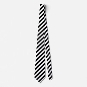 Traditional Black and White Striped Men's Tie