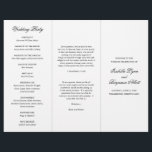 Traditional Black and White Wedding Program<br><div class="desc">Elegant Catholic wedding program featuring a simple and classic black and white design.  The template includes trifold marks that may be removed in the design editing tool.  This formal trifold wedding program is perfect for a traditional Catholic wedding with mass.</div>