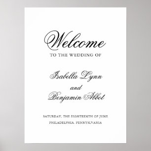 Traditional Black and White Wedding Welcome Sign