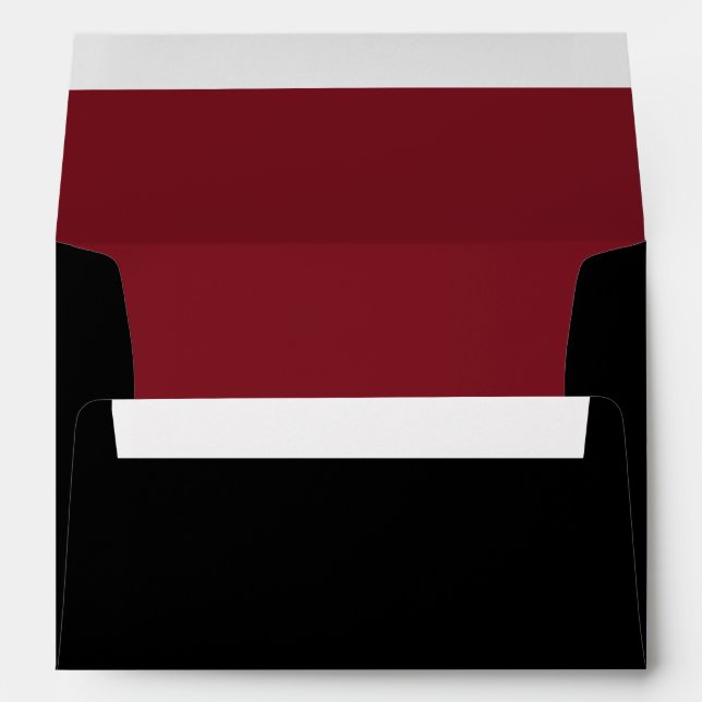 Traditional Black Blank Envelope with Burgandy (Back (Bottom))