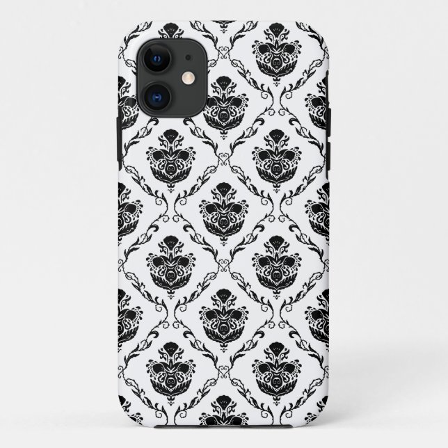 Traditional Black Damask Case-Mate iPhone Case (Back)