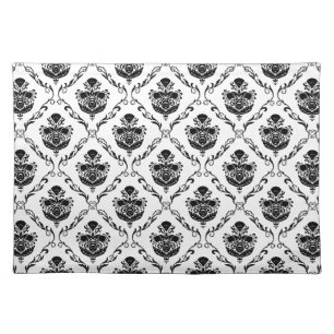 Traditional Black Damask Placemat