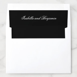 Traditional Black Formal Elegant Wedding Envelope Liner