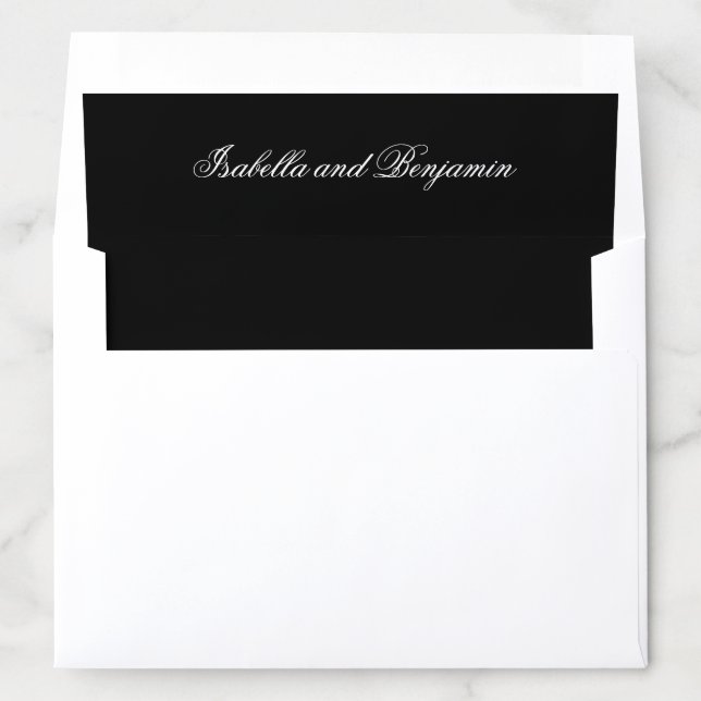 Traditional Black Formal Elegant Wedding Envelope Liner (In Envelope)