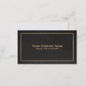 Traditional Black Linen Look Business Card (Front/Back)