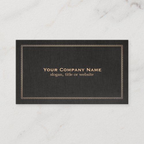 Traditional Black Linen Look Business Card