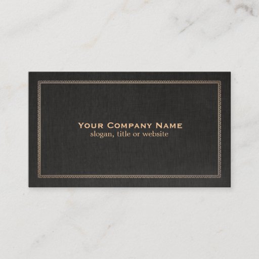 Customizable Traditional Black Linen Look Business Card