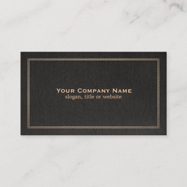 Traditional Black Linen Look Business Card (Front)