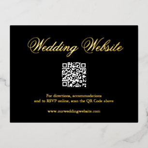 Traditional Black QR Code Wedding Enclosure Card