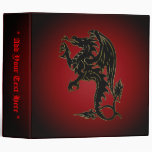Traditional Black Red Dragon 3 Ring Binder