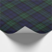 Traditional Black Watch Plaid Wrapping Paper (Corner)