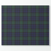 Traditional Black Watch Plaid Wrapping Paper (Flat)