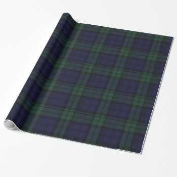Traditional Black Watch Plaid Wrapping Paper by Everythingplaid at Zazzle