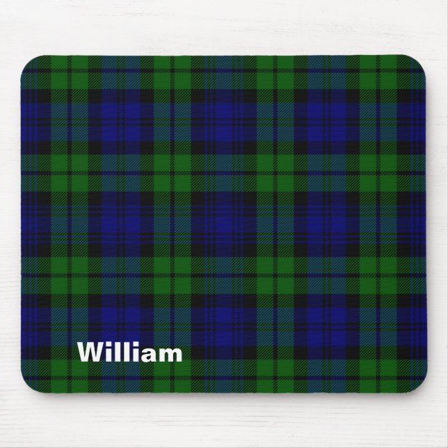 Traditional Black Watch Tartan Plaid Mouse Pad (Front)