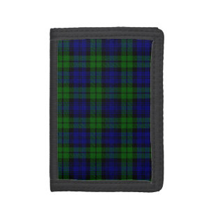 Traditional Black Watch Tartan Plaid Trifold Wallet