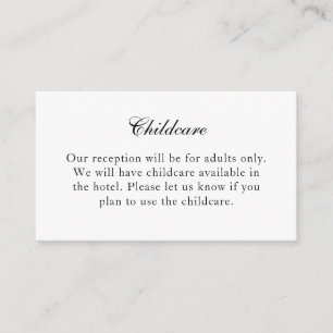 Traditional Black & White No Children Insert Card