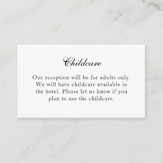 Traditional Black & White No Children Insert Card