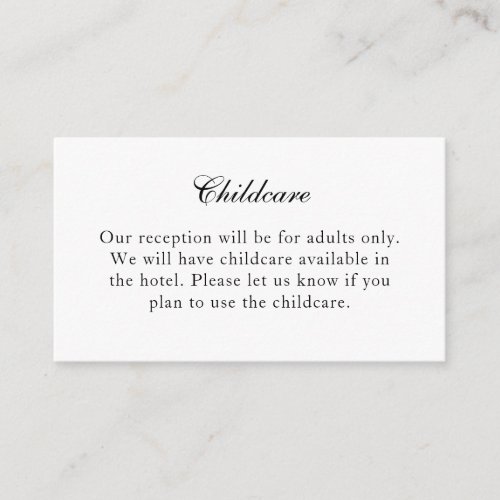 Traditional Black  White No Children Insert Card