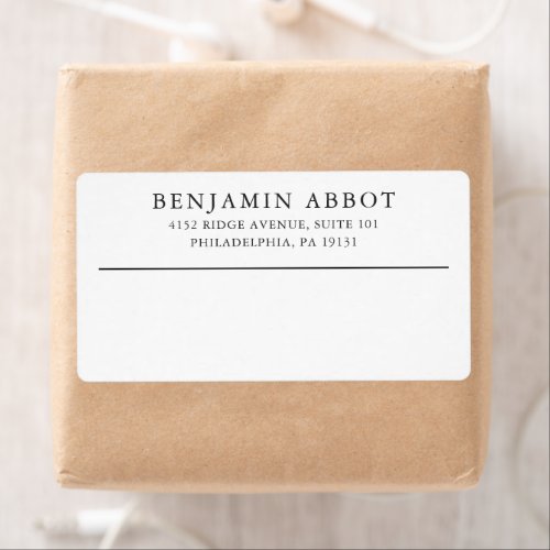 Traditional Black White Simple Business Shipping Label