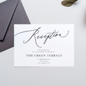Traditional Black White Wedding Reception Enclosure Card