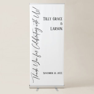 Traditional Black & White Wedding Welcome Simple Retractable Banner
