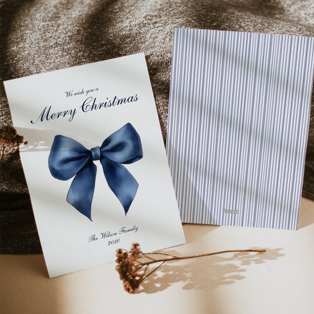 Traditional Blue Knot Christmas Holiday Card  (Creator Uploaded)