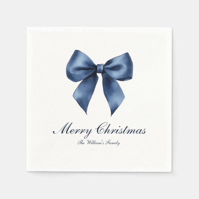 Traditional Blue Knot Christmas Napkins (Front)