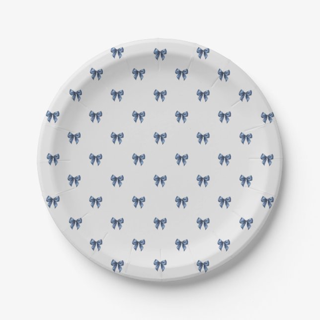 Traditional Blue Knot Christmas Paper Plates (Front)
