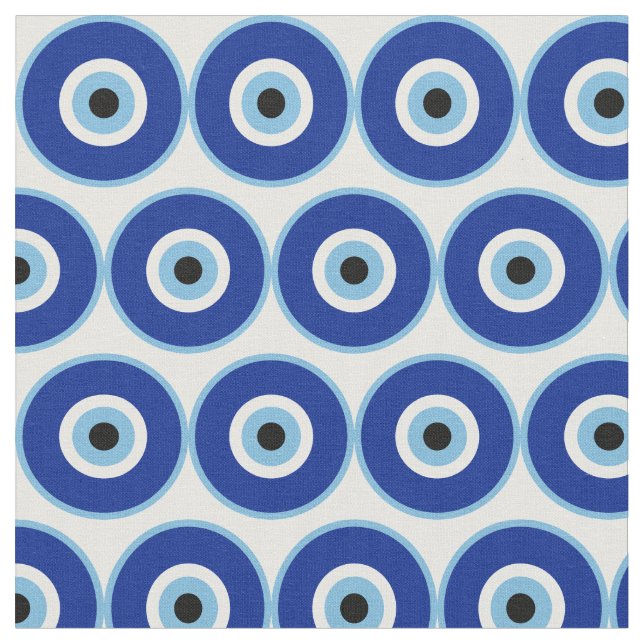 Traditional Blue Nazar Evil Eye Charm Fabric (Close Up)