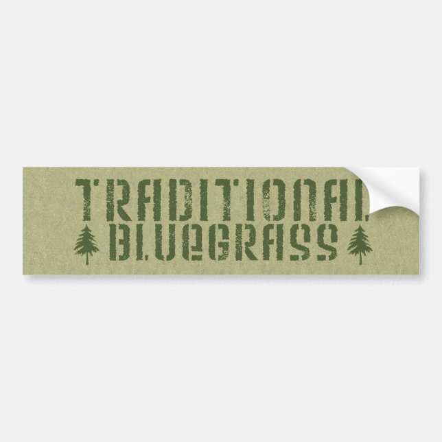 Traditional Bluegrass Old Time Text Bumper Sticker (Front)