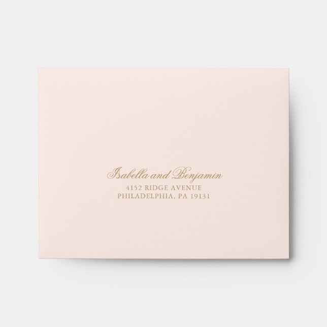 Traditional Blush Pink Formal Elegant RSVP Wedding Envelope (Front)