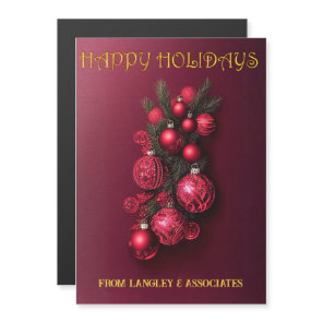 Traditional Bordeaux Happy Holidays Card