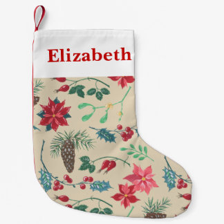 Traditional Botanical Christmas Small Christmas Stocking