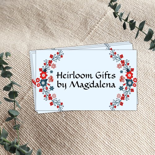 Traditional Botanical Folk Art Handmade Crafts Business Card