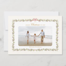 traditional bow christmas botanical photo frame