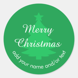 Traditional  Bright Green Custom Christmas Sticker