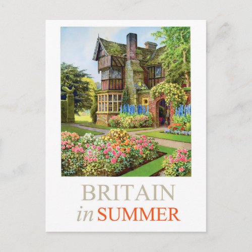 Traditional British House and the Garden Postcard