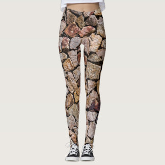 Traditional Broken Stone Pile Walls Leggings