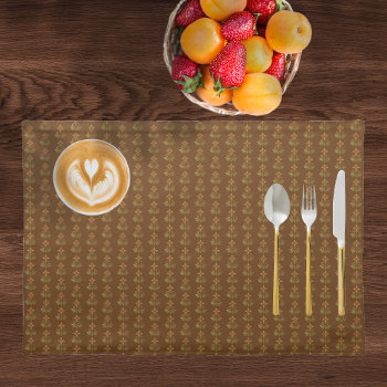 Traditional Brown Floral Pattern Placemat by Gingezel at Zazzle