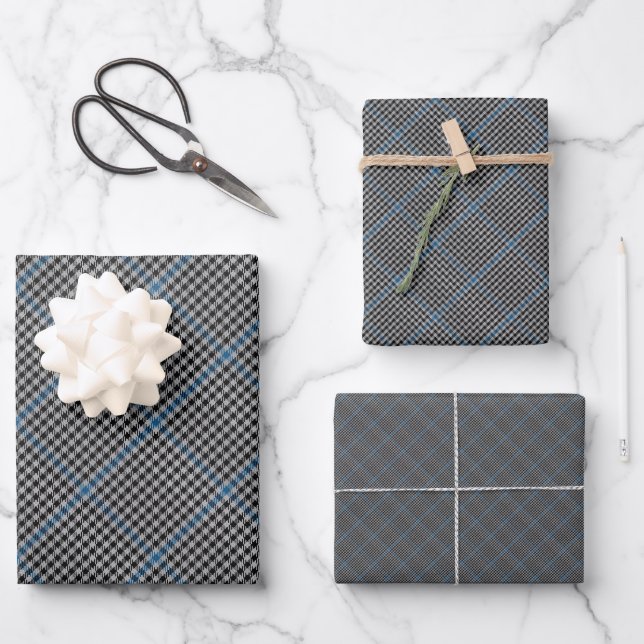 Traditional Buccleuch Check Highland Plaid Wrapping Paper Sheets (Front)