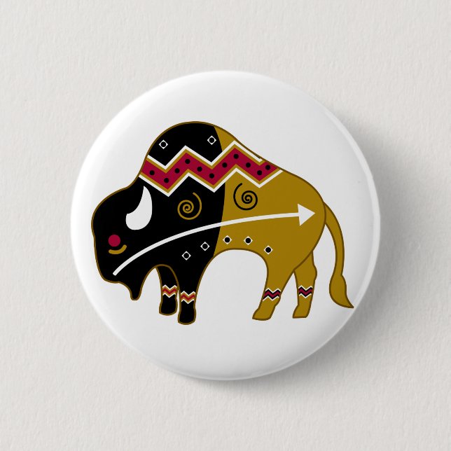 Traditional Buffalo Pinback Button (Front)